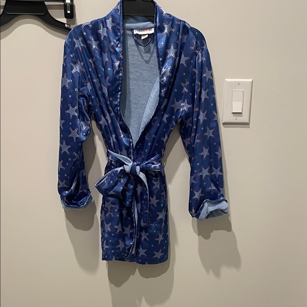 Limited Too Light Blue and Red Stars Cozy Robe